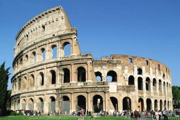 Latium - The Colosseum in Rome - the largest amphitheatre in the world 