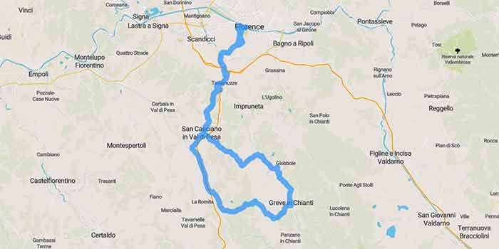 Chianti tour to discover Medieval villages and Chianti wine - Mappa