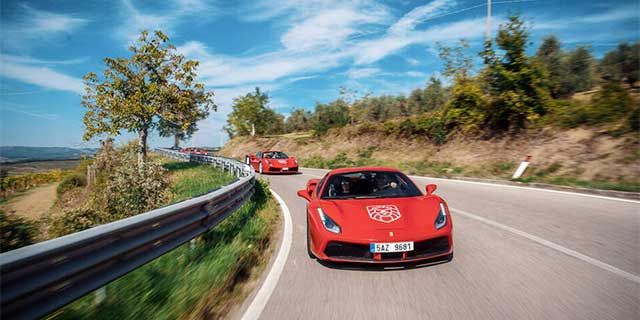 Supercar ride on Tuscany scenic drive roads