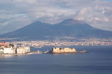 Campania - Naples, the capital of Campania with Mount Vesuvius