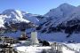 Piedmont : A panoramic view of Sestriere, (2035 m) the popular skiing resort