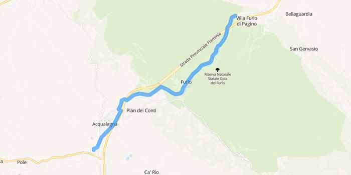 Naturalist tour to visit Furlo Gorge in the Marches - Mappa