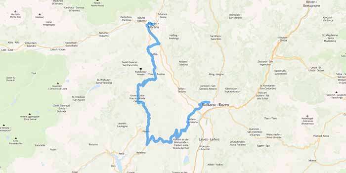 Scenic drives in Italy: the upper Val di Non in Trentino - Mappa