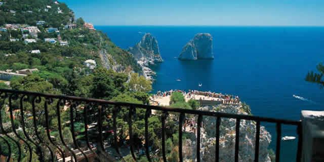 Italy scenic roads: Augustus Gardens and Via Krupp in Capri