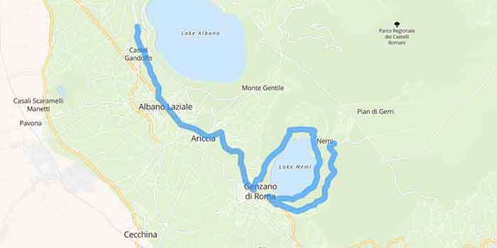 Discovery tour of the beautiful lakes of the Castelli Romani - Mappa